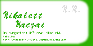 nikolett maczai business card